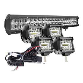 Kn-dy-126wsm5dtj4p18w-tir-jan Keenaxis 20 Inch 126w Spot Combo Bar Led Light 4pcs 4 60w Fog Lights 5d L
