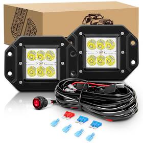 Kingopt 782917752257 Led Light Bar 2pcs 18w Flood Off Road Pods Lights With