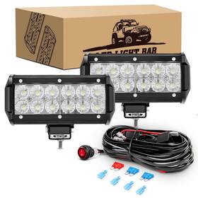 Kingopt 782917752295 Led Light Bar 2pcs 6.5inch 36w Flood Off Road Pods High Br