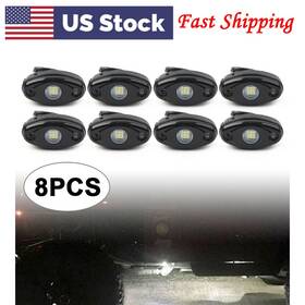Kkkeeparts 523456375275 8 Pcs White Led Rock Light For Jeep Truck Atv Suv Trail Rig Bar Lamp