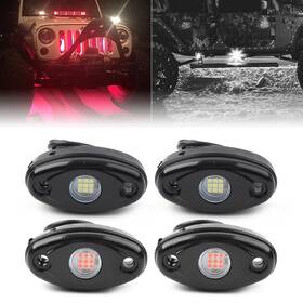 Kkkeeparts 550725853257 Car White Led Rock Light For Jeep Truck Atv Suv Trail Rig Bar Lamp