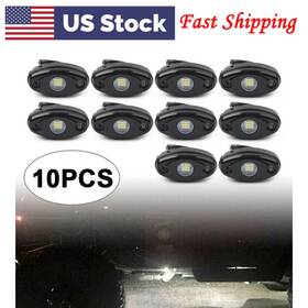 Kkkeeparts 550727127073 10 Pcs White Led Rock Light For Jeep Truck Atv Suv Trail Rig Bar Lamp