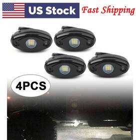 Kkkeeparts 665897518986 4 Pcs White Led Rock Light For Jeep Truck Atv Suv Trail Rig Bar Lamp