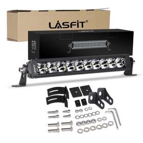 Lw12cbstw Lasfit 12inch Led Work Light Bar Combo Spot Flood Driving Off Road Suv Boat Atv Black