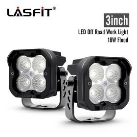 Lasfit Tiropticslasfl18w3in 3 Inch Led Pods Flood Lights 18w Offroad Truck Driving 6000k White 2000lm