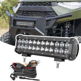 Dti-1r-12-shy Led-nightrider Rlx For Polaris Ranger Xp 1000/1000 Crew 12 Inch Light Bar Combo Dt Wiring Kit 12v