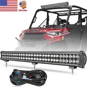 Dti-1r-28-shy Led-nightrider Rlx For Polaris Ranger Xp 1000/1000 Crew 28 Inch Light Bar Combo Rock Switch Wiring