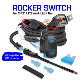 10769293846302 Lednightkiller Plug Play Connector Rocker Switch Wiring Harness Kit 12v 40a Relay Led Light Bar