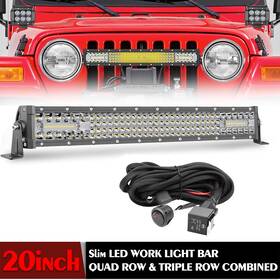 E0101-elhm150-lx2.5-1 Lednightkiller 20 Inch Quad Row Led Work Light Bar Combo Off Road Driving Truck Utv Wiring Kit 12v