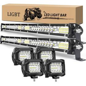 H0708 Ligbt 21 Inch Led Light Bar 4 Pods Combo Lights For Trucks Suv Atv 2pcs 204w