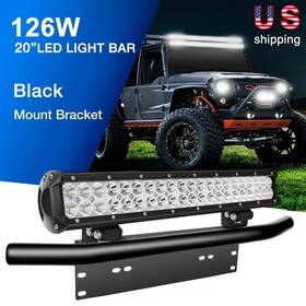 Ni-60005c-a Lightcar 1 90021b 20inch 126w Led Light Bar With Front License Plate Mounting Bracket 4wd