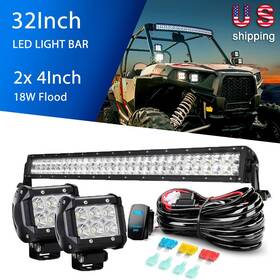 Nizh135 Lightcar 1 32inch 180w Combo Led Light Bar Offroad 4inch 18w Flood Fog Lights