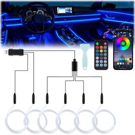 K15u Livtee Smart Car Led Interior Lights 6 In 1- Remote Control Color-changing