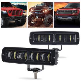 Lqi Tra385556 2x 6inch Led Work Light Bar Spot Pods Fog Lamp Offroad Driving Truck 4wd Suv Atv