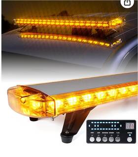 Lm8607-48in-y Lumenix 48 Inch Amber Led Rooftop Emergency Strobe Lights Bar With Adjustable Mount