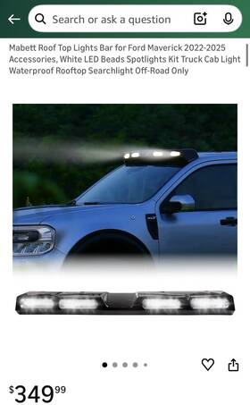 B0dgg9kxf3 Mabett Roof Top Light Bar For Ford Maverick 2022-2025 Led Cab Spotlights Kit