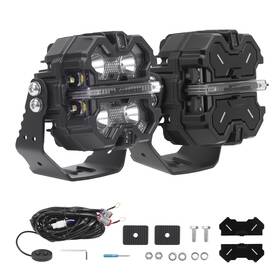 Maxpeedingrods 1alv4i Led Work Light Pods 3.5 Inch Spot Rgb Drl White For Suv Atv Utv Marine 4x4 12v 6000k