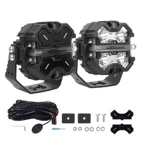 4excb1 Maxpeedingrods Led Work Lights For Heavy Equipment 3.5 Inch 270 Beam Pattern White 6000k Ip68