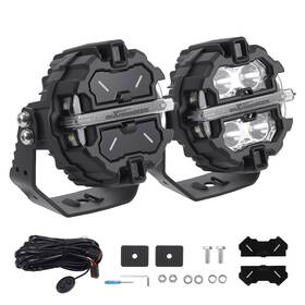 Maxpeedingrods 5feynx 3.5 Inch Led Pod Lights 160w Spot Beam Driving White And Amber Drl 19200lm Ip68