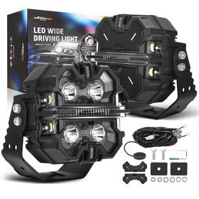 6ohrdv Maxpeedingrods 5 Inch Led Driving Lights Rgb Background Drl For Atv Utv Off Road 4x4 Marine 12v
