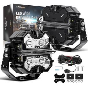 8r0pg4 Maxpeedingrods Crosshair Series Led Pod For 4x4 Suv White Amber Drl 270 Beam Pattern 21360lm