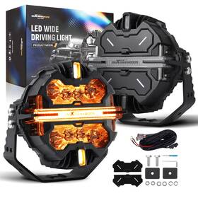 Aps2mg Maxpeedingrods Led Auxiliary Lights 7 Inch Round 332w Spot Beam Rgb Drl Off Road Light Pod Ip68