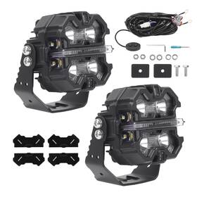 Dbgx5c Maxpeedingrods Led Driving Lights Square 19200lm Rgb Drl For Marine Utv Suv Off Road 12v Ip68