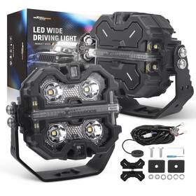 Dcxm21 Maxpeedingrods Led Work Light Pods 3.5 Inch Spot Rgb Drl White For Suv Atv Utv Marine 4x4 12v 6000k