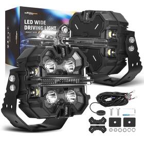 Dj2egf Maxpeedingrods 5 Inch Led Driving Lights Rgb Background Drl For Atv Utv Off Road 4x4 Marine 12v