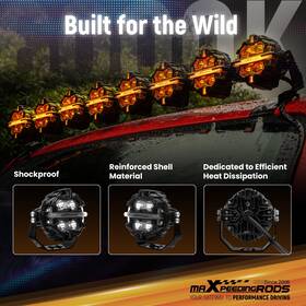 Dqr3e2 Maxpeedingrods 160w Led Auxiliary Light Pods For Off Road 4x4 Atv Marine Rgb Drl Ip68 3.5inch