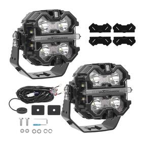 Maxpeedingrods Ews2k7 Led Work Light Pods 3.5inch 6000k White Amber Drl Rgb Background For Suv Atv 12v