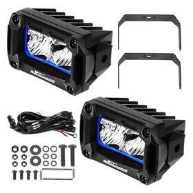 Exy8dp Maxpeedingrods 3.3in Led Auxiliary Light 20w Flood Beam 2000lm Rectangular Off-road Ip67