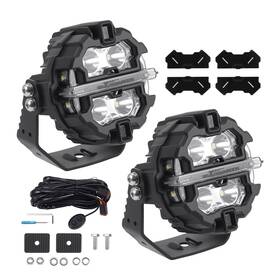 Maxpeedingrods F16rbm 3.5 Inch Led Pod Lights 160w Spot Beam Driving White And Amber Drl 19200lm Ip68