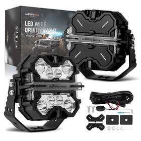 Pgqix3 Maxpeedingrods Square Led Light Bar 7 Inch 252w Work Lights Spot Flood Combo White Amber Drl 9-32v