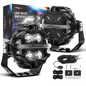 Pzlsn4 Maxpeedingrods 160w Led Auxiliary Light Pods For Off Road 4x4 Atv Marine Rgb Drl Ip68 3.5inch