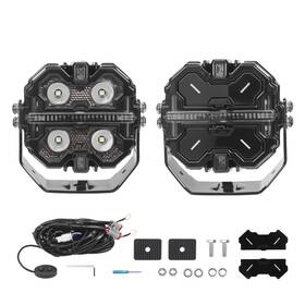 Wcsl2e Maxpeedingrods Square Led Light Bar Pods 160w Spot Beam Rgb Ambient For Off Road Vehicle