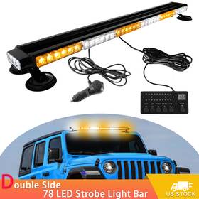 My06351123 Mayello Amber White 78 Led Double Side Strobe Light Bar Emergency Beacon Warning Flash