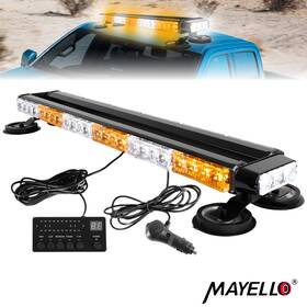 My06351134 Mayello Amber&white 54 Led Double Side Strobe Light Bar Emergency Beacon Warning
