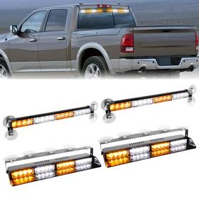 My807064 Mayello 64 Led Amber/white Strobe Light Bar Emergency Beacon Rooftop Warning Flashing