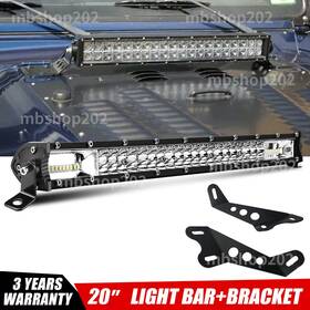 400w Mbshop202 2roww20inch Jk20 20 Inch Led Light Bar Hood Mounting Bracket Fit For Jeep Wrangler Jk Jku 07-17