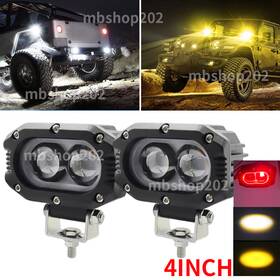 C14d-bs Mbshop202 Pair Spot 4 Inch Led Work Light Bar Pods Fog Offroad Fit Jeep Truck Boat Crane