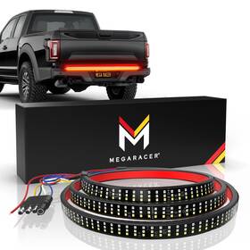 Mega Racer 810027410672 Truck Tailgate Light Bar 60 Inch Triple Row Led Brake Strip L
