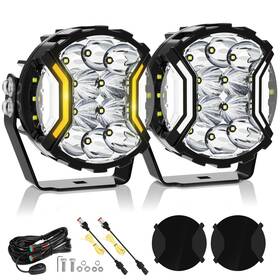 Mic-06-027 Mictuning Led Round Light Pods 5 Inch Offroad Driving Side Shooter With White Drl