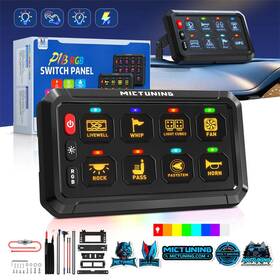 Mic-08-203 Mictuning Rgb 8 Gang Switch Panel Circuit Control Relay System Waterproof For Car Boat Rv
