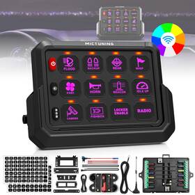 Mic-08-218 Mictuning Wireless Rgb 12 Gang Switch Panel Universal Circuit Control Relay System Box