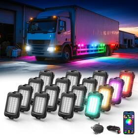 Mic-09-126 Mictuning Q1 Max Rgb Ic Led Rock Lights 16 Pods Underglow Lamps App Control Ip68