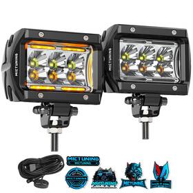 Mic-09-13713 Mictuning 2pcs Led Pods Light Flood Off Road Driving Fog Lamp For Truck Motorcycle Atv