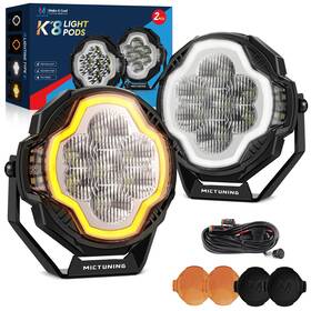 Mic-09-14001 Mictuning 4 Inch Led Lights Flood Pods Side Shooter Offroad Driving Light White Amber Drl