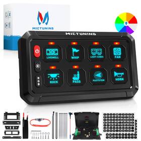 Mic-12-sp01 Mictuning 2024 New P1s-8x Rgb 8 Gang Switch Panel Toggle Momentary Strobe Pulsed