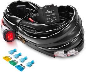 Mic-12gwh-b1002 Mictuning Hd 12 Gauge Led Light Bar Wiring Harness Kit With 60amp Relay 3